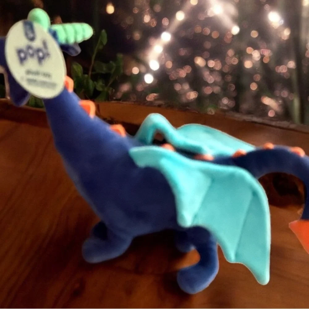 Pop Blue Dragon Plush 2024 100% Polyester Plush Stuffed Animal Toy 14” NWT JAS